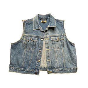 Great Land Trading Co. Denim Vest Women's Size Medium Button Down Collared